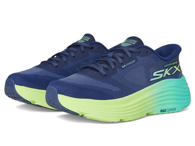 スケッチャーズ レディース シューズ スニーカー SKECHERS Max Cushioning Endeavour Hallandale Hands Free SlipIns NavyLime ネイ