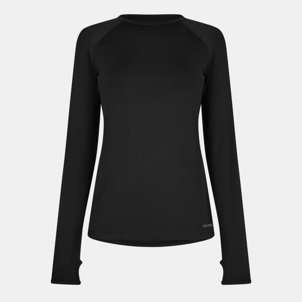 ユーエスエープロ レディース トップス Tシャツ USA Pro Long Sleeve Top Womens Black ブラック