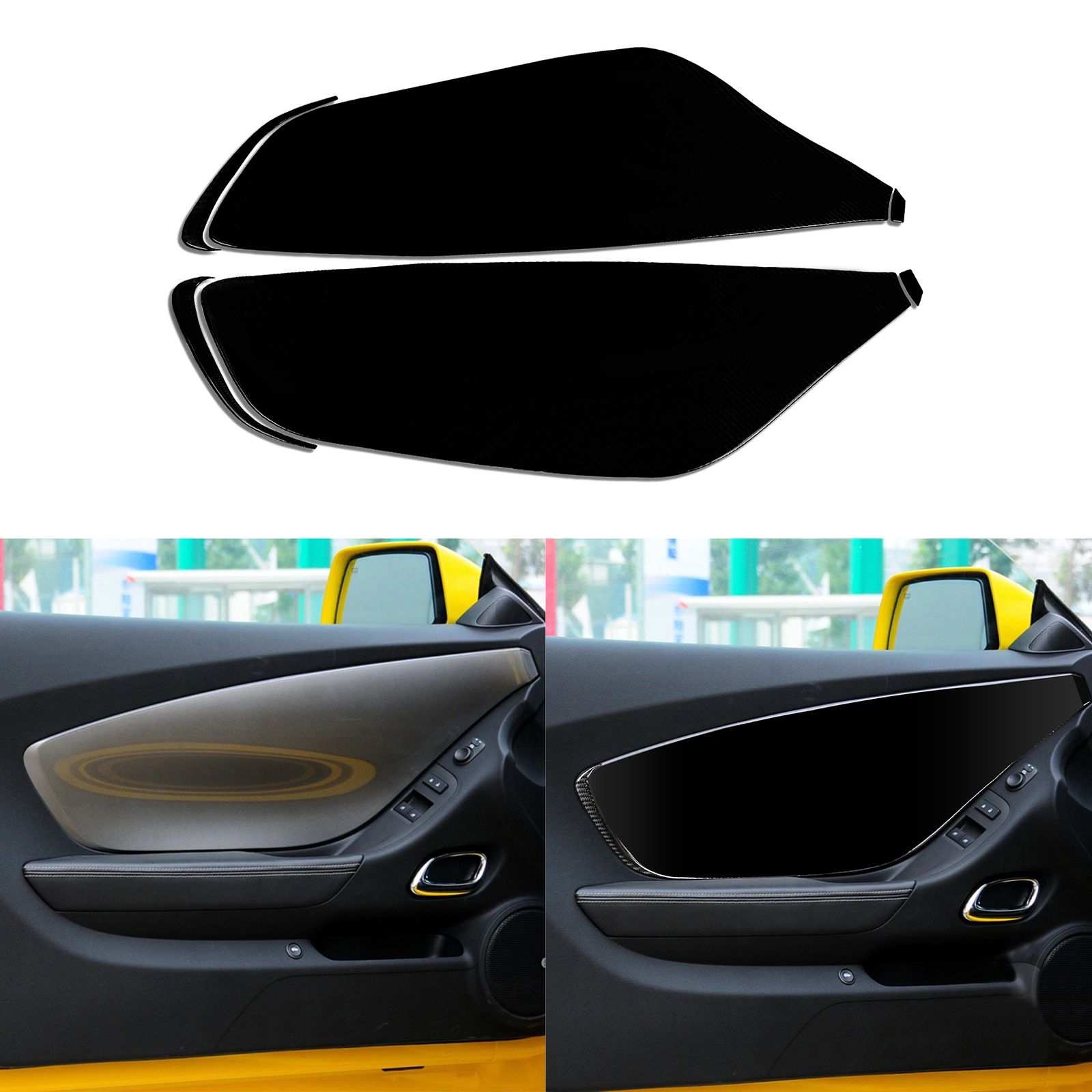 シボレー カマロ 2010〜2015対応 インナードアパネルカバーキット グロスピアノブラック