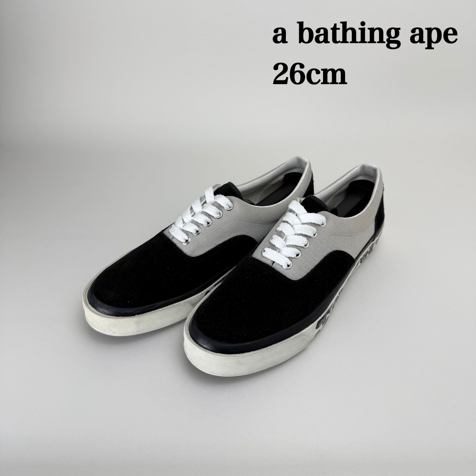 A BATHING APE archive BAPE MILO canvas shoes 26cm アベイシングエイプ サイドテープ スウェード キャンバス スニーカー マイロ レア 裏原