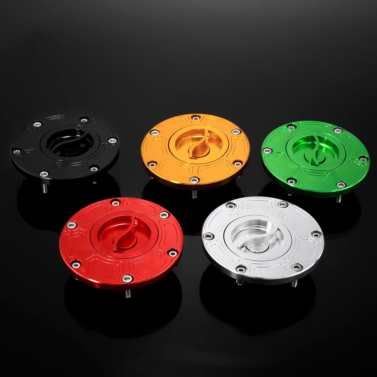 アプリリア RS125 RS250 RSV1000 Mille Shiver Tuono トライアンフ KTM Duke Rocket III対応 CNCアルミ燃料タンクキャップ 直径10cm