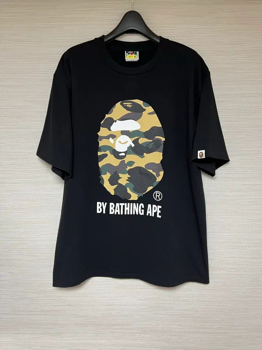 XL A BATHING APE アベイシングエイプ 1st カモフラ バイ ベイシング 半袖 Tシャツ ブラック