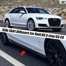アウディ A6 S-LINE S6 C8 サイドスカートエクステンション ロッカーパネル サイドトリム スポイラー ファクトリーアウトレット 8,564円