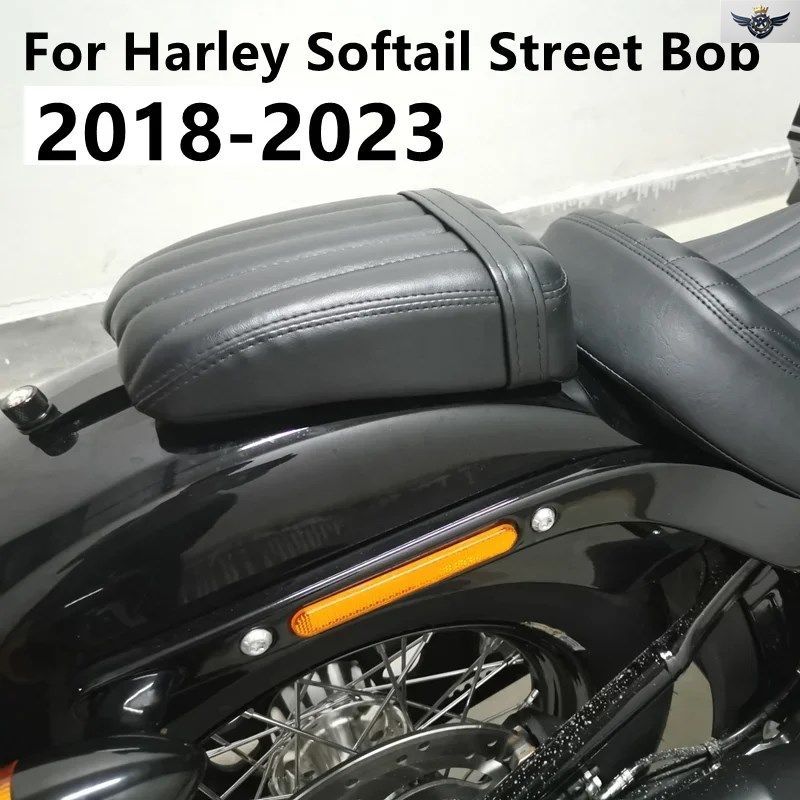 オートバイ用レザー製リアシートピリオンパッセンジャーシートクッション 1個 ハーレーダビッドソン ソフテイル ストリートボブ 2018年以降