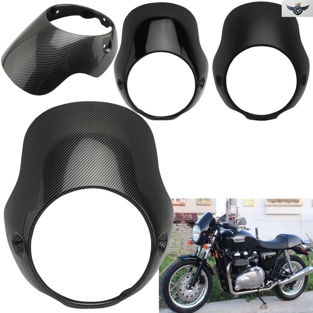 トライアンフ ボンネビル T100 T12 ヘッドライト カフェレーサー フライスクリーン サラウンド フロントヘッドウインドシールド クラシック