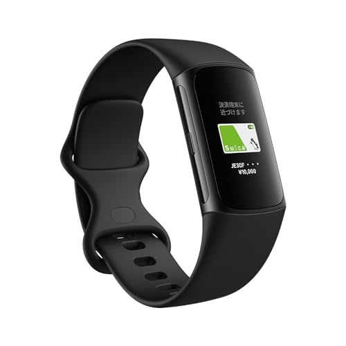 【Suica対応】Fitbit Charge 6 トラッカー オブシディアン／ブラック スマートウォッチ/防水/iPhone対応/アンドロイド対応/最大7日間のバッテリー/GPS搭載/心拍計/睡眠スコア [日本正規品]Ju