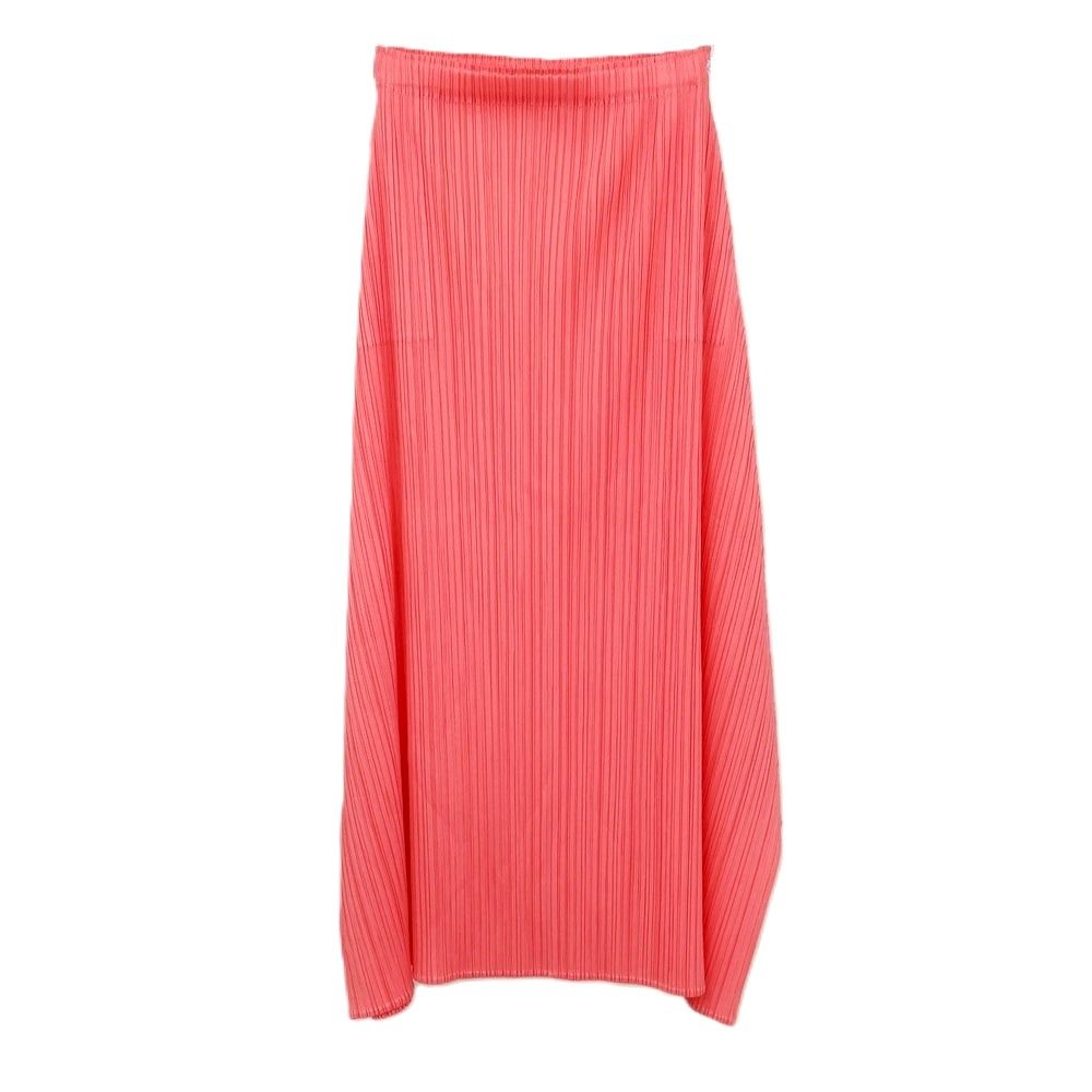 【中古】プリーツプリーズ PLEATS PLEASE 2026年春夏 プリーツ フレア ロングスカート ピンク【サイズ表記なし（L位）】【レディース】