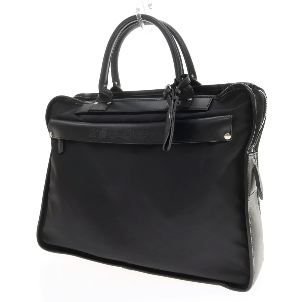 【中古】フェリージ Felisi 2460672 ナイロン レザー ブリーフケース ブラック【WxH31xD8.5】【メンズ】
