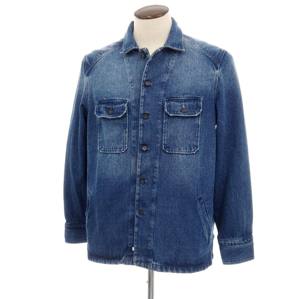 【中古】アレッサンドロ ゲラルディ ALESSANDRO GHERARDI コットン デニムジャケット ブルゾン ダークブルー【サイズL】【メンズ】