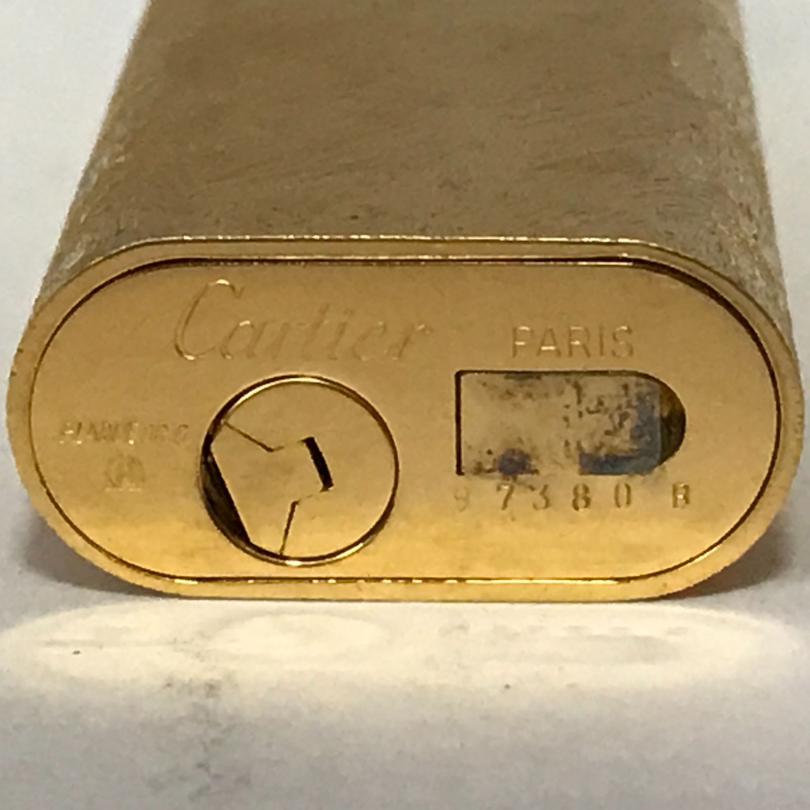 希少デザイン】カルティエ Cartier オーバル ガスライター 樹皮バーク