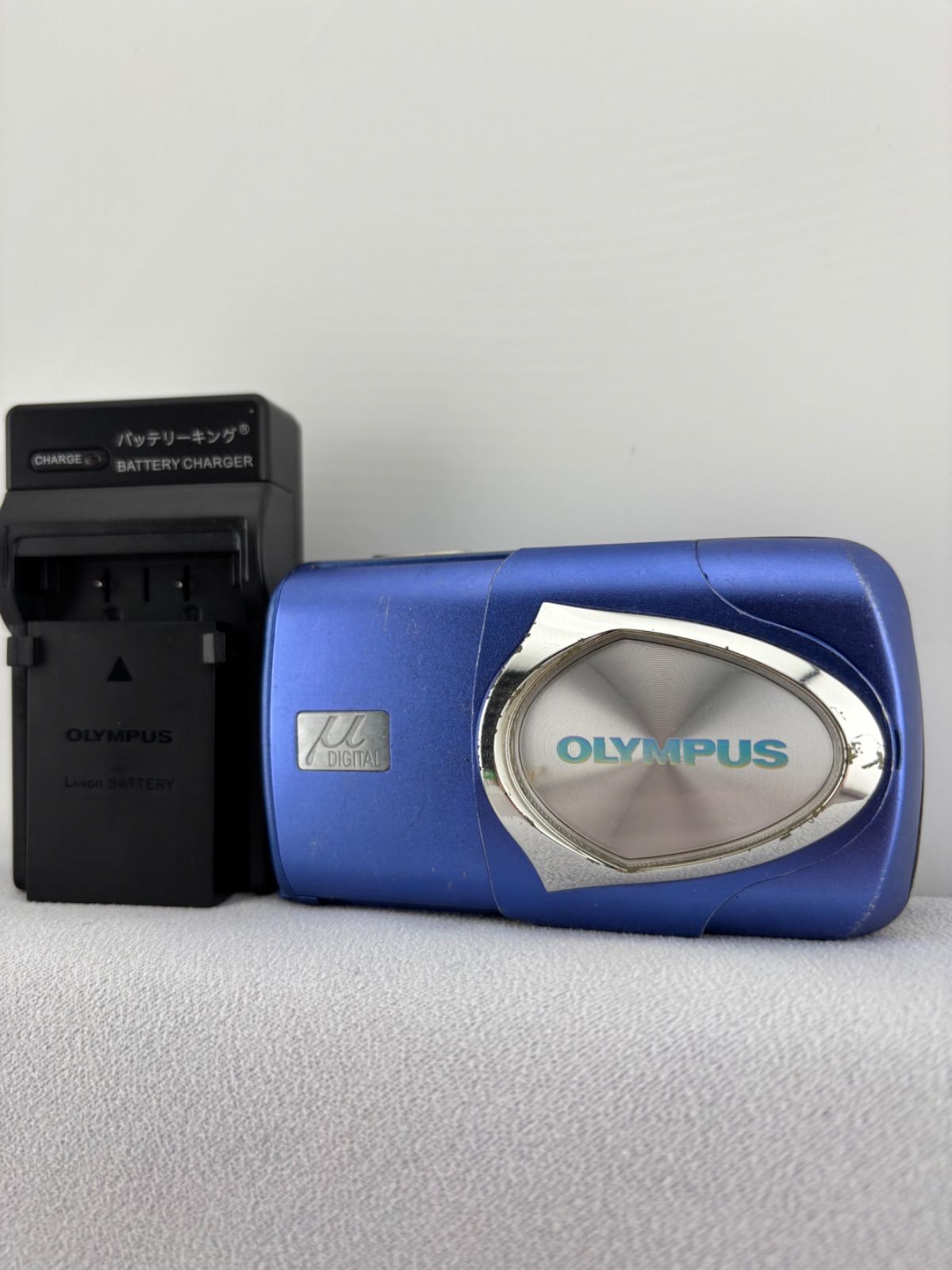 2117【動作確認済み】 OLYMPUS μ-30 DIGITAL ブルー オリンパス ミュー