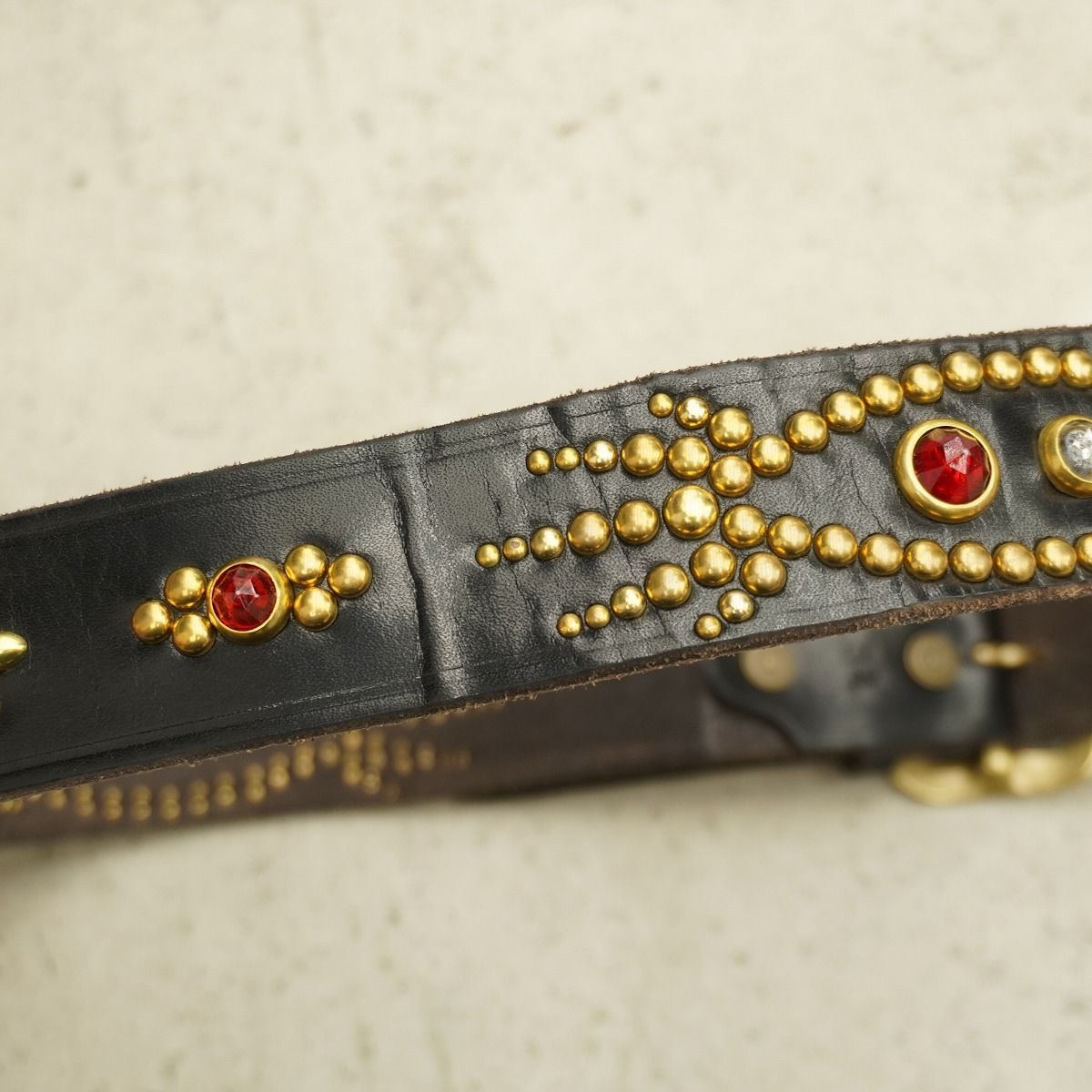 定番 美品 CUSHMANクッシュマン 40mm Single Pin Studs Belt シングル