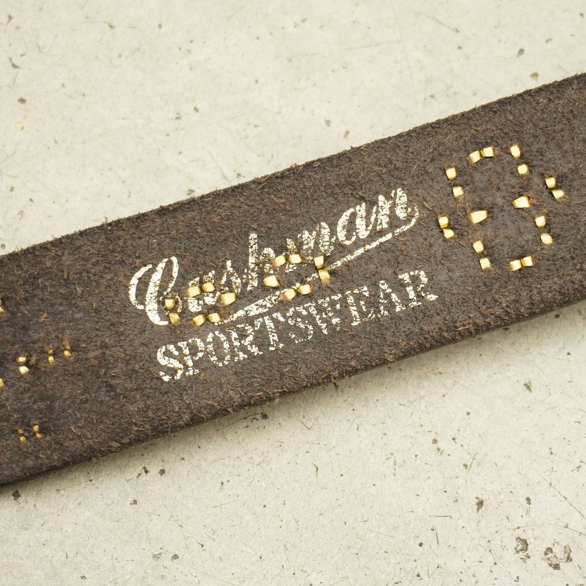定番 美品 CUSHMANクッシュマン 40mm Single Pin Studs Belt シングル