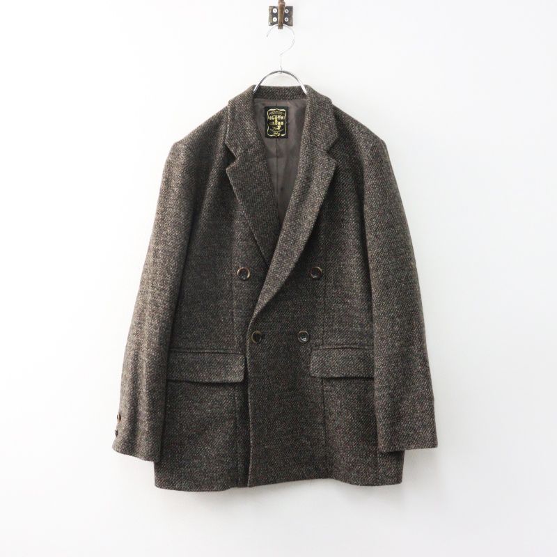 美品 定価4.2万 ハグオーワー クロスアンドクロス HUG O WaR Cloth&Cross ツイードダブルジャケット 2＼ブラウン ウール【2400015086361】 10,856円
