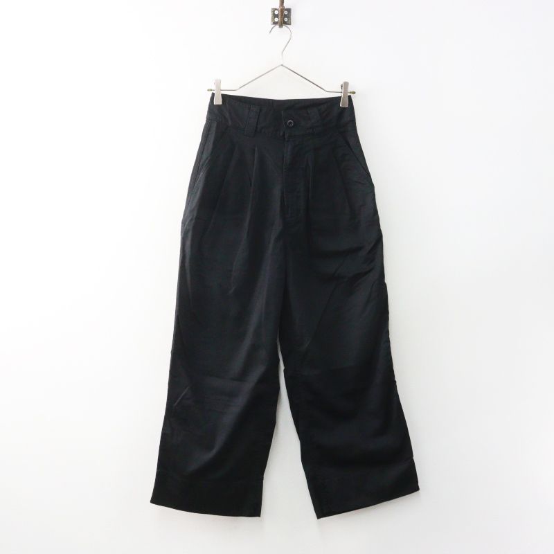 2025SS MHL. エムエイチエル マーガレットハウエル MARGARET HOWELL LIGHT ORGANIC COTTON DRILLパンツ 0 ブラック／【2400015088648】