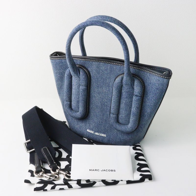 人気 美品 2026 マークジェイコブス MARC JACOBS BABE SMALL デニム 2WAYハンドバッグ インディゴ┃ショルダー【2400015061115】
