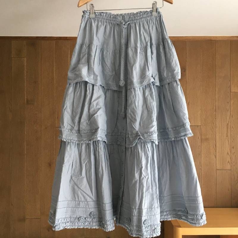 極美品　PINK HOUSEピンクハウス　フリル　レース　スカートF