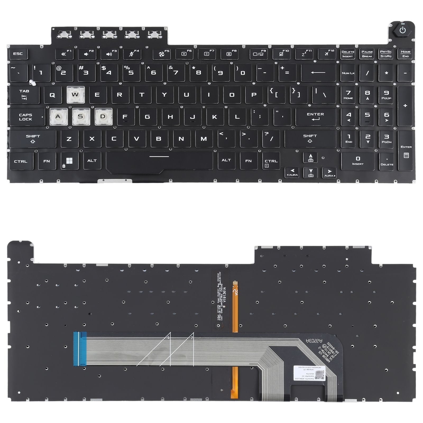 Asus TUF Gaming F15 FX506 FA506 用 バックライト付きキーボード