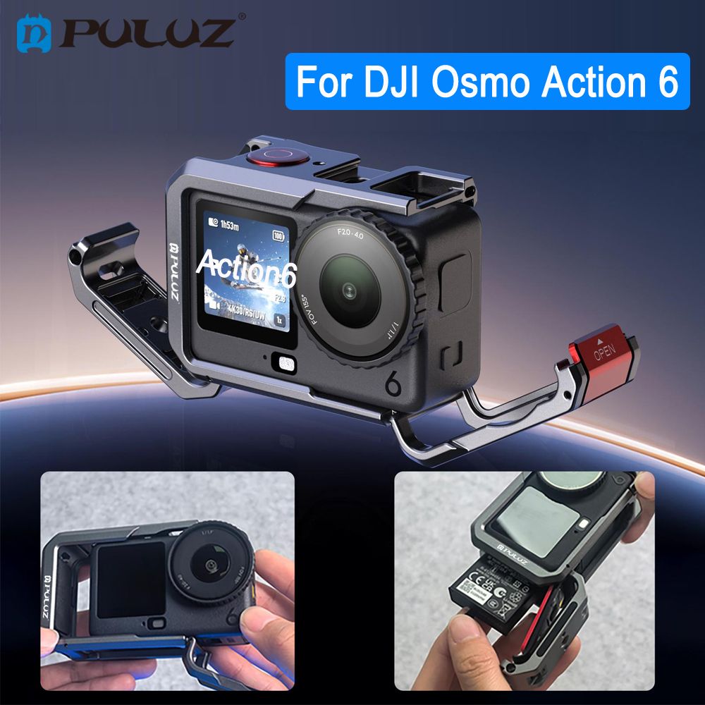 PULUZ DJI Osmo Action 6 用 デュアルオープニングカメラケージ シリコンレンズキャップ付き 7,568円