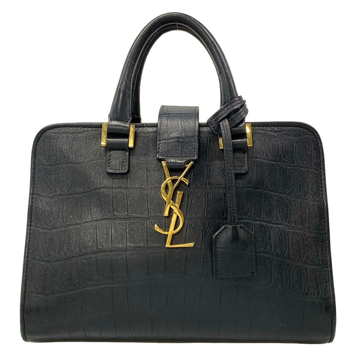 SAINT LAURENT PARIS(サンローランパリ) ハンドバッグ ベイビーカバス 568853 黒 型押し加工 レザー