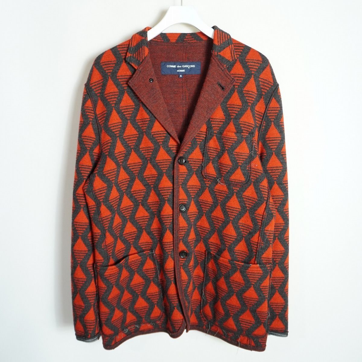 美品 COMME des GARCONS HOMME コムデ ギャルソン オム HN-T048 ニット テーラード ジャケット AD2004 サイズS 赤 2433Q♪ 14,400円