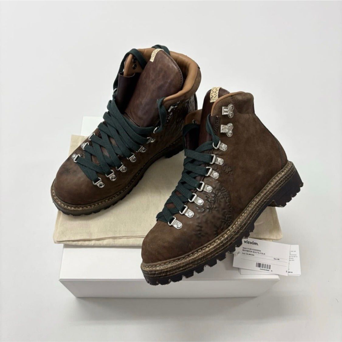 26ss 2026 新品 VISVIM ビズビム WHYMPER BOOTS-FOLK 特殊加工 ブーツ 0126102002004 DK.BROWN サイズ 9 定価231,000円 806-1240