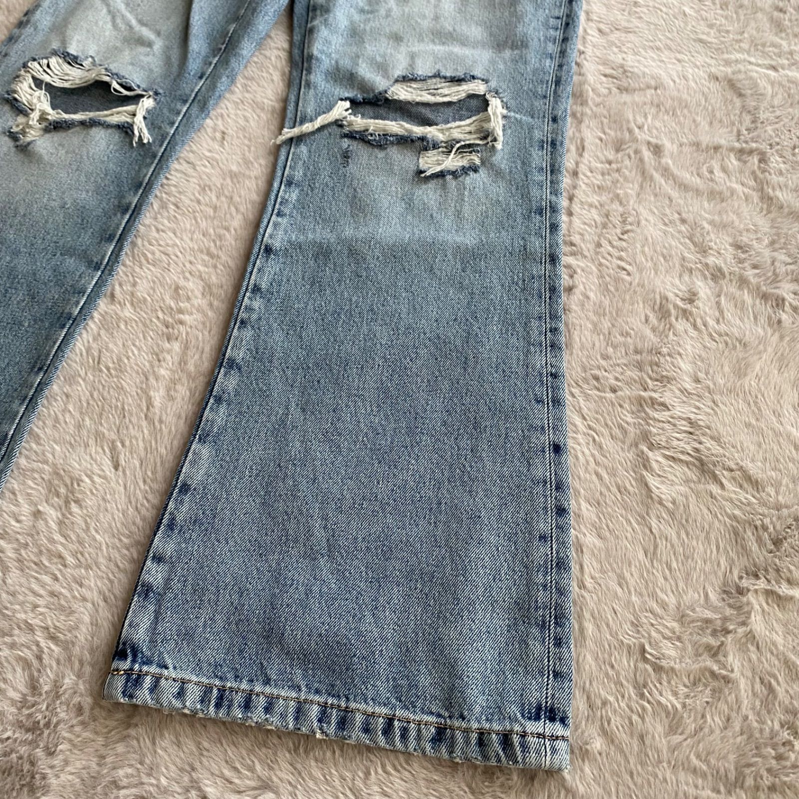 新品！ZARA×Disney ザラ ディズニー コラボ ダメージ加工 ブーツカット 