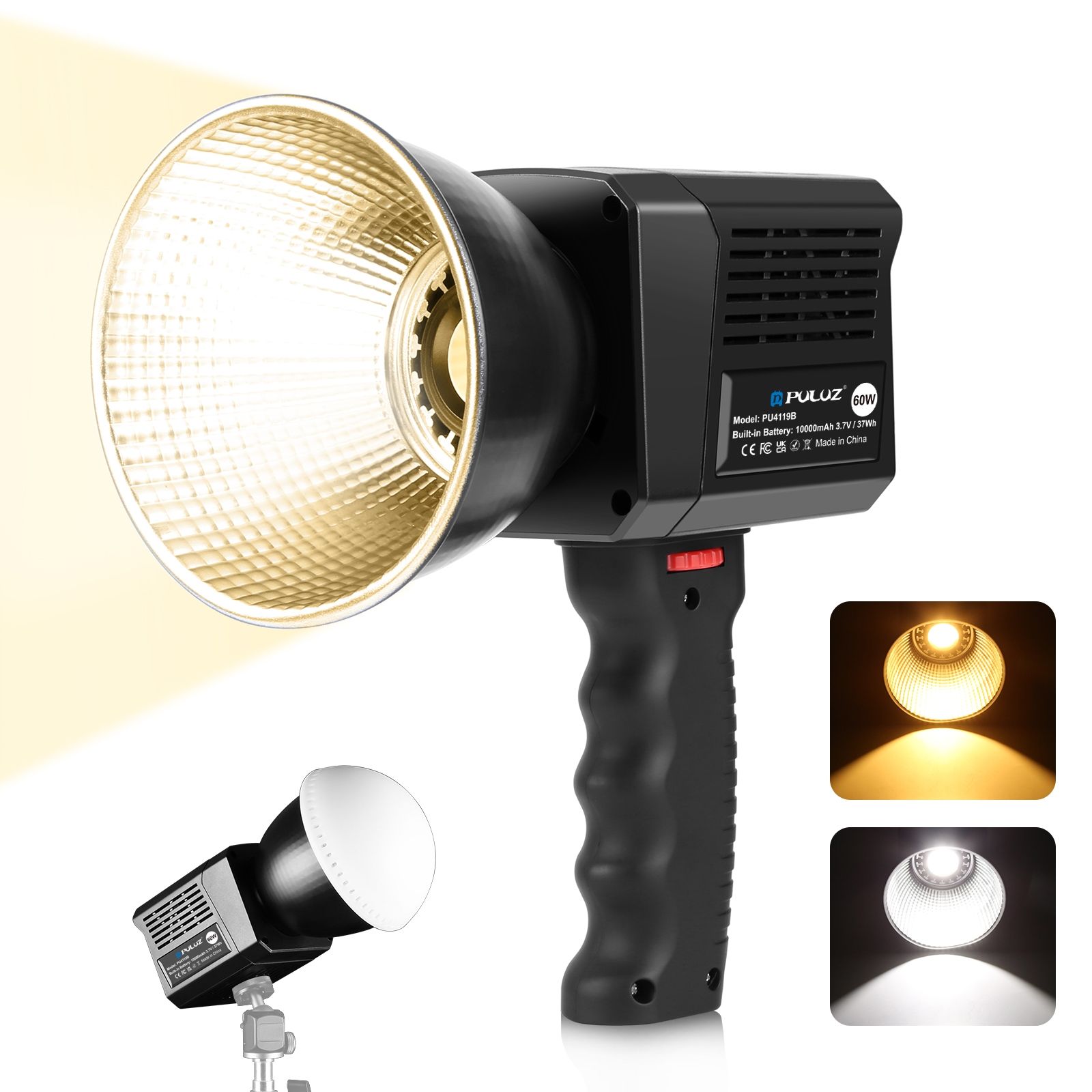 PULUZ 60W COBビデオライト 2500K-6500K バイカラーLED