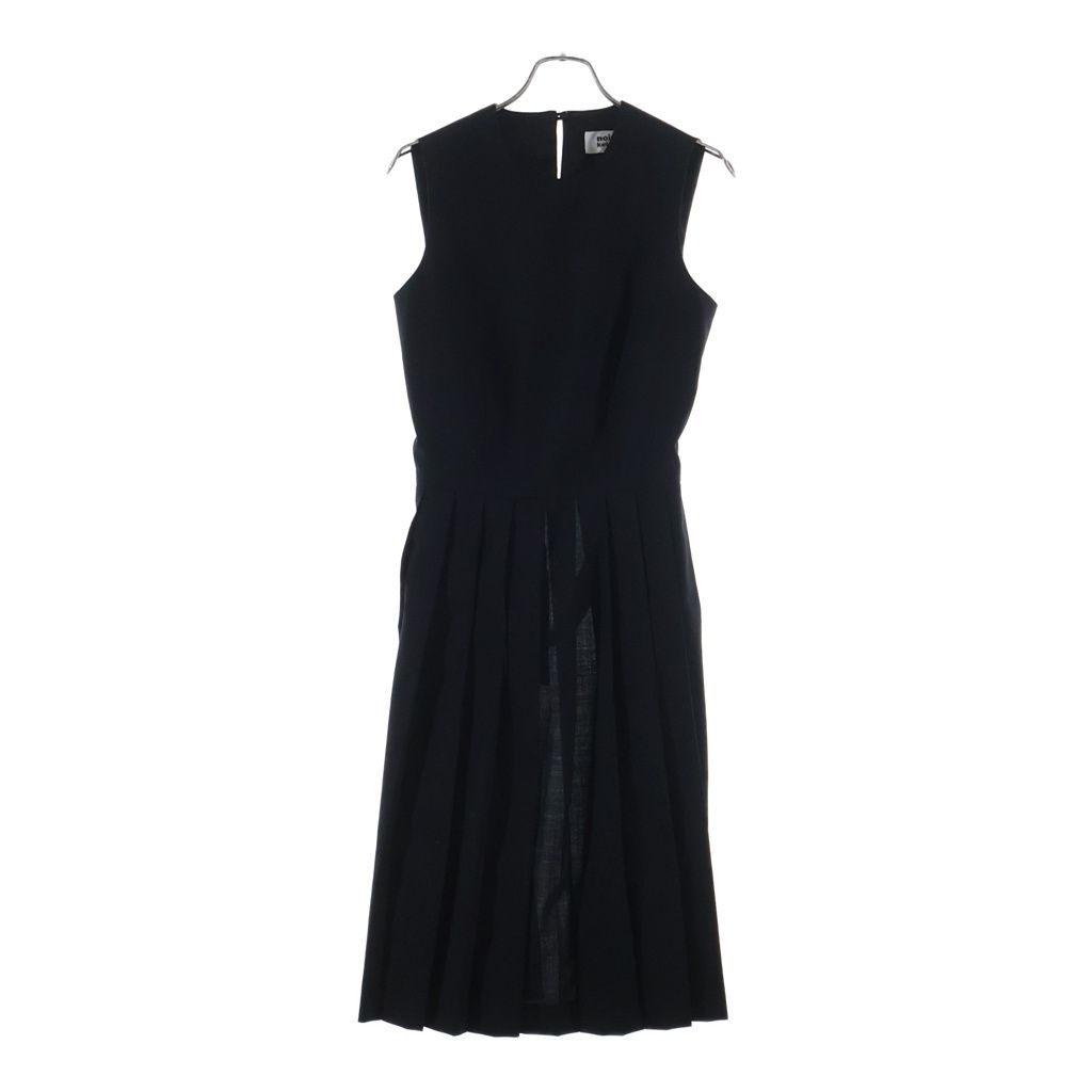 NOIR KEI NINOMIYA (ノワール ケイニノミヤ) 17AW バックレス プリーツ ウールドレス ワンピース ブラック レディース 3Z-O001