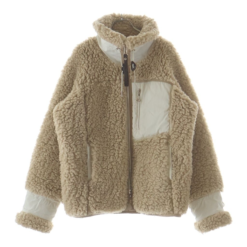 LOUIS VUITTON (ルイヴィトン) モノグラム ファジーウール フリース ボアジャケット アウター #36 ベージュ RW251WW NAG FSJA12