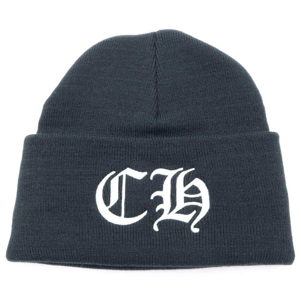 CHROME HEARTS (クロムハーツ) CH Logo Embroidery Acrylic Beanie CHロゴ刺繍ビーニー ニット帽 ブラック - 60,500円