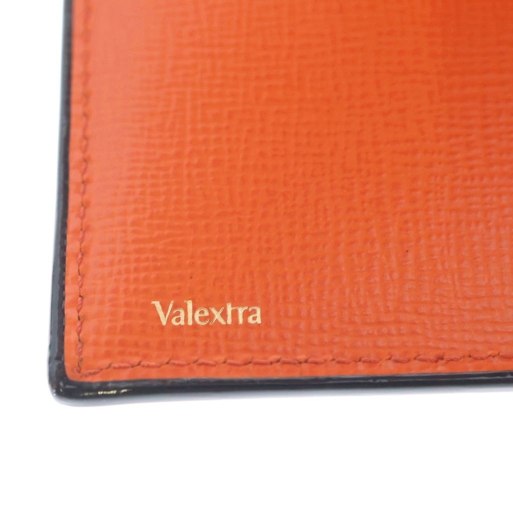 Valextra (ヴァレクストラ) レザー 二つ折り カードケース オレンジ