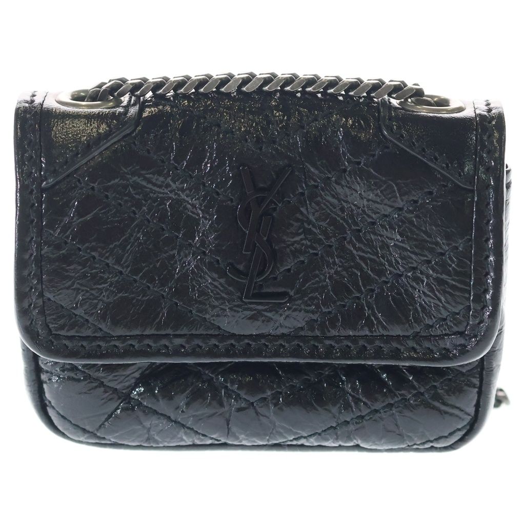 SAINT LAURENT PARIS (サンローランパリ) Niki Chain Case ニキ カサンドラ ミニポーチ ケース ブラック 710844