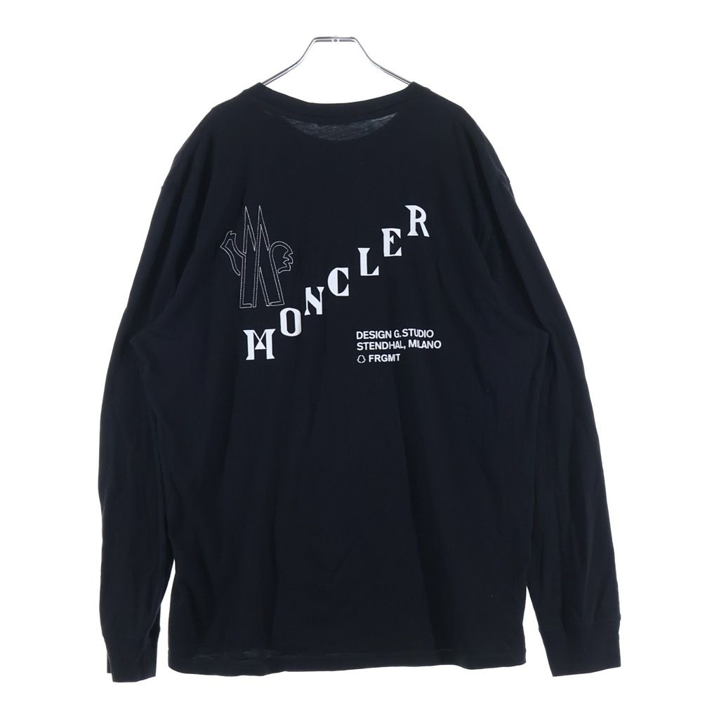 MONCLER モンクレール Ｔシャツ G20928D00007 国内正規品 MAGLIA T-SHIRT ペイント ロゴ ロングスリーブ 長袖 プリント Tシャツ ブラック系 XS【中古】 MONCLER (モンクレール) 21AW ×FRAGMENT L/S バックプリント ロング