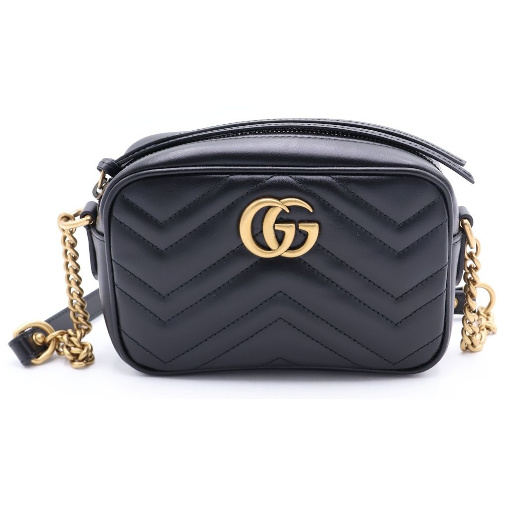 GUCCI (グッチ) GG Marmont Quilting Shoulder Bag GGマーモント キルティング レザーショルダーバッグ ブラック 448065 72,600円