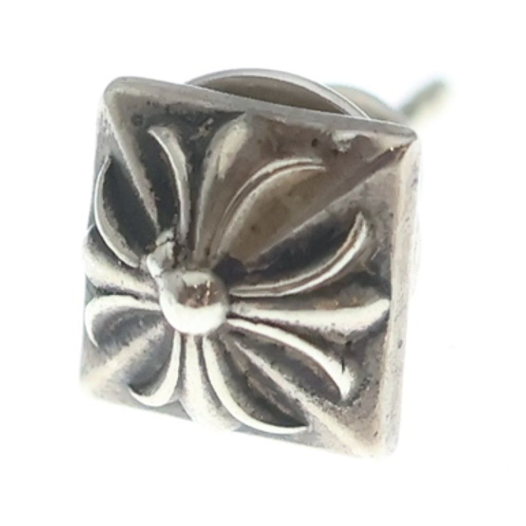 CHROME HEARTS (クロムハーツ) ピラミッドプラススタッドピアス 925/14K シルバー