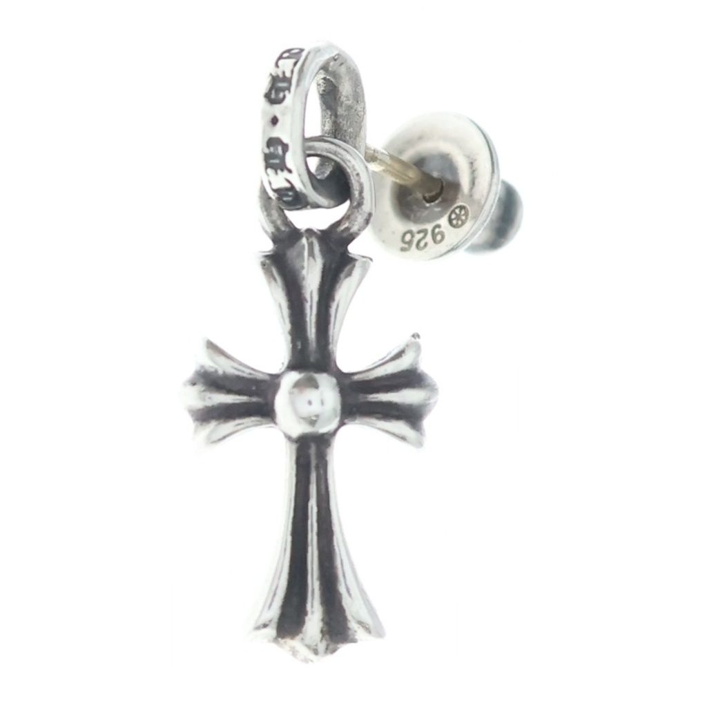 CHROME HEARTS (クロムハーツ) BBY F PPRCHN ベイビーファットクロス ドロップピアス シルバー BCA090 -