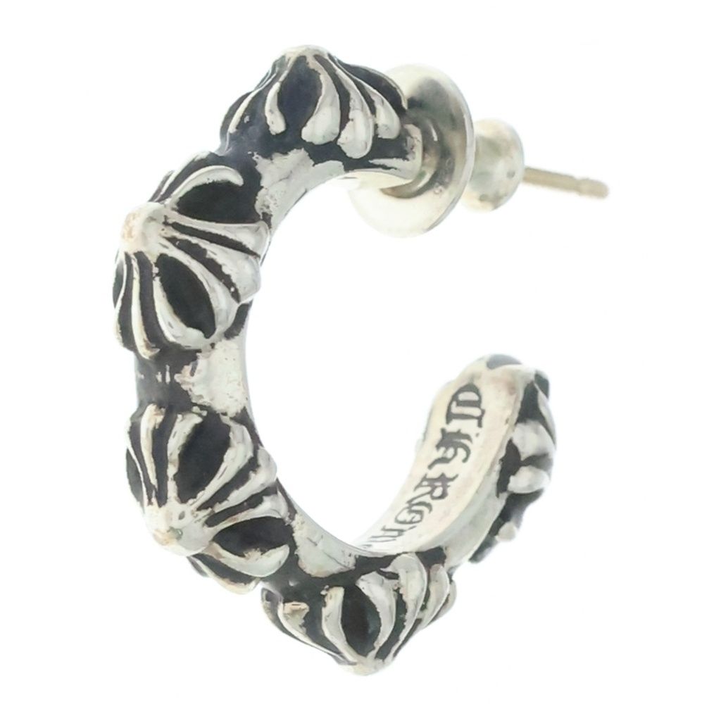CHROME HEARTS (クロムハーツ) HOOP CROSS クロスバンド フープピアス シルバー BCA100 -