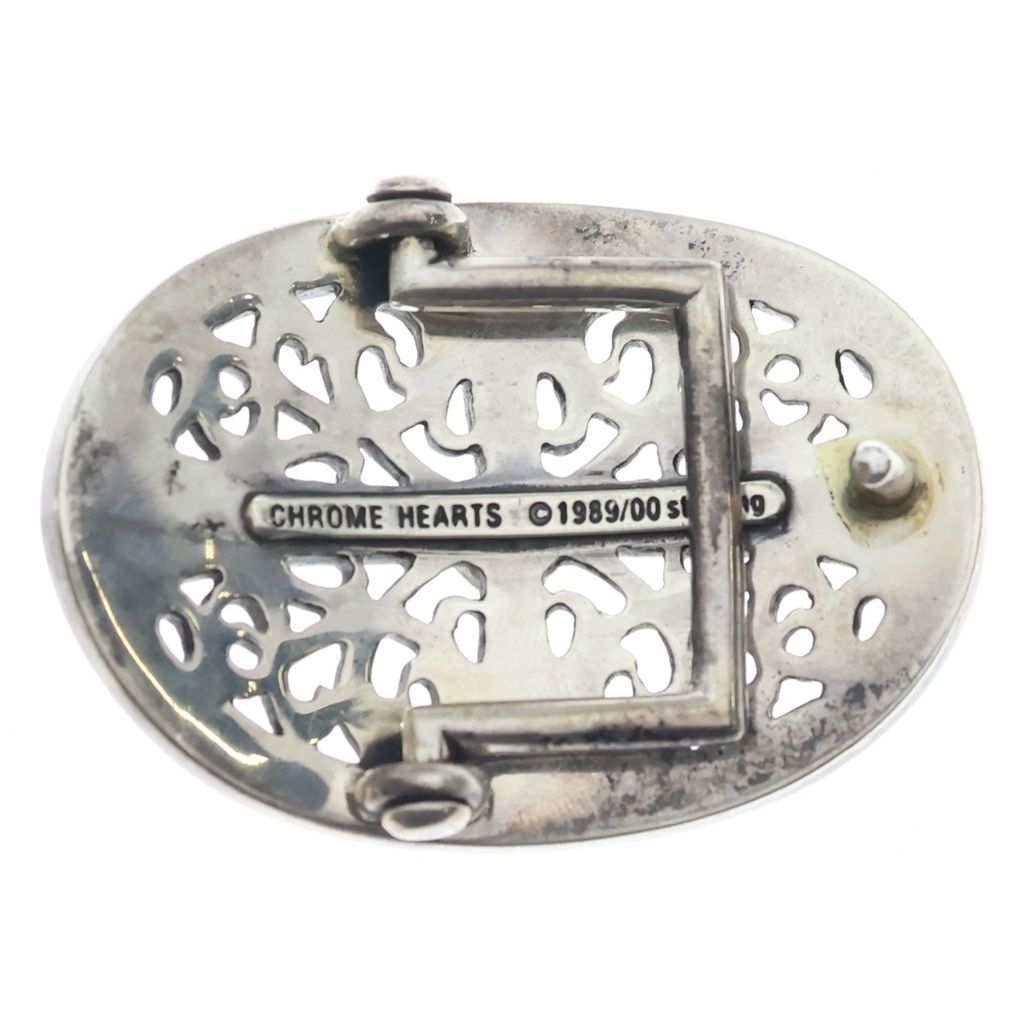 CHROME HEARTS クロムハーツ OVAL CROSS STRAP1.0/1.0クラシックオーバルクロスバックル レザーベルト シルバーブラウン 37 CHROME HEARTS (クロムハーツ) OVAL CROSS STRAP1.0 クラシック