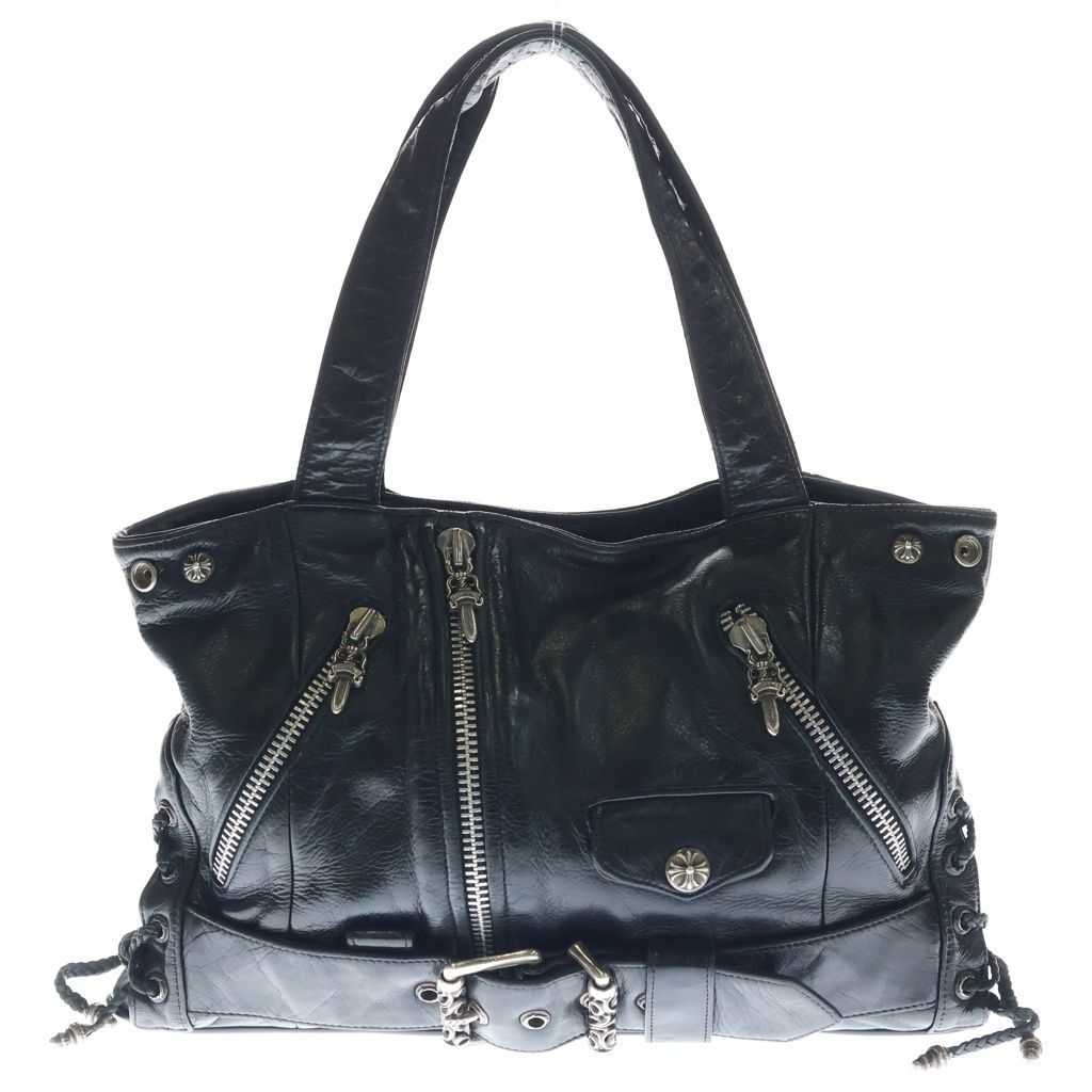 CHROME HEARTS (クロムハーツ) JJ DEAN LG JJディーン ラージ レザーライダーストートバッグ ブラック