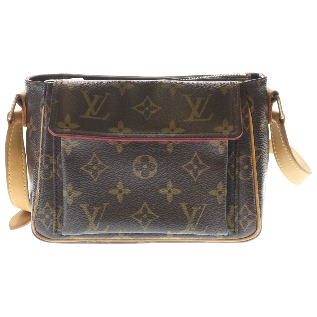 LOUIS VUITTON (ルイヴィトン) モノグラム ヴィバシテPM ショルダーバッグ ミニバッグ ブラウン レザー×PVC M51165 ゴールド金具