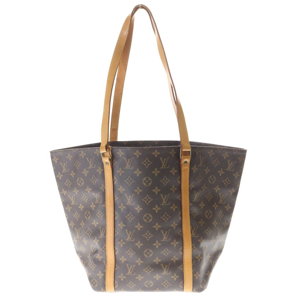 LOUIS VUITTON (ルイヴィトン) モノグラム サックショッピング トートバッグ ハンドバッグ ブラウン レザー×PVC M51108 ゴールド金具