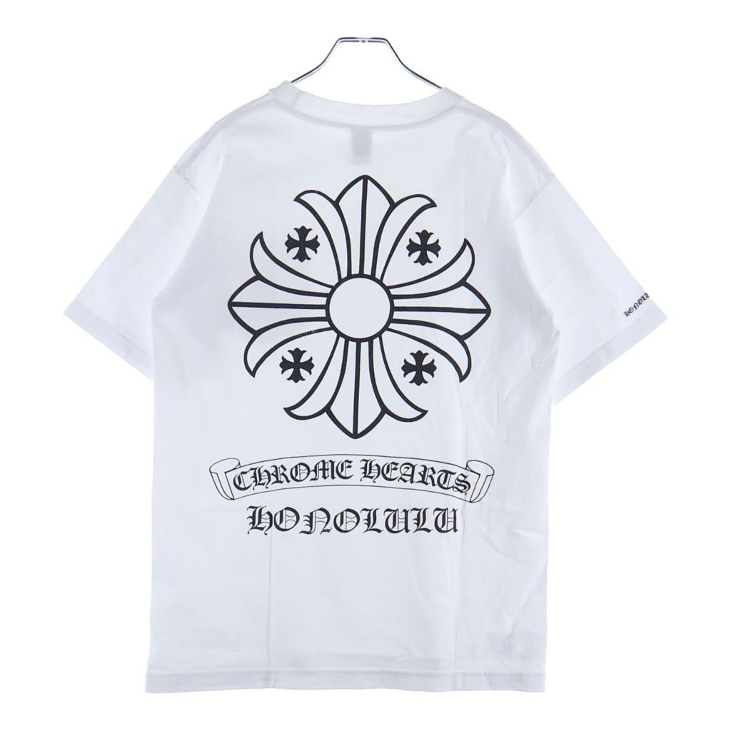 CHROME HEARTS (クロムハーツ) OLD CH Plus オールド ホノルル バックCH プラス プリント 半袖 カットソー Tシャツ ホワイト ‐