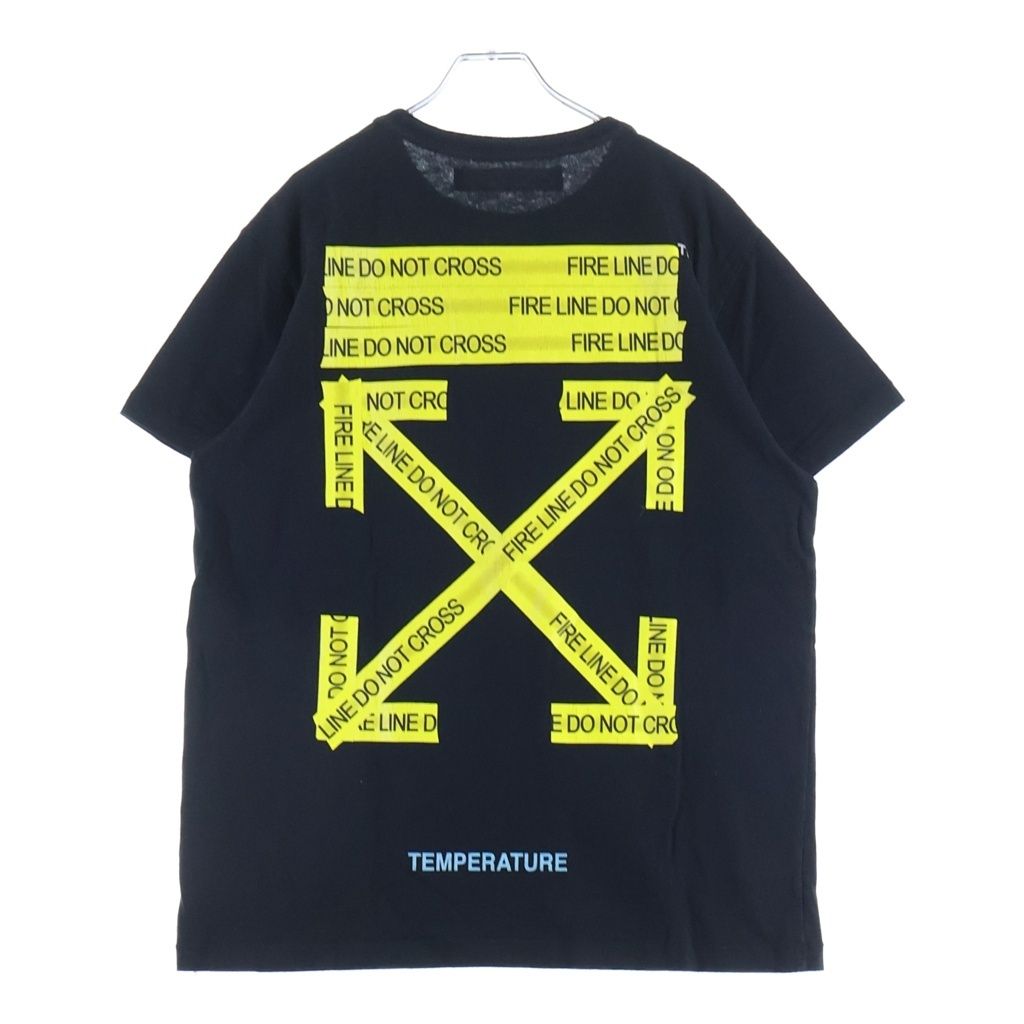 OFF-WHITE (オフホワイト) 20SS Fire Tape T-Shirt テープロゴ 半袖Tシャツ ブラック OMAA002G20JER005