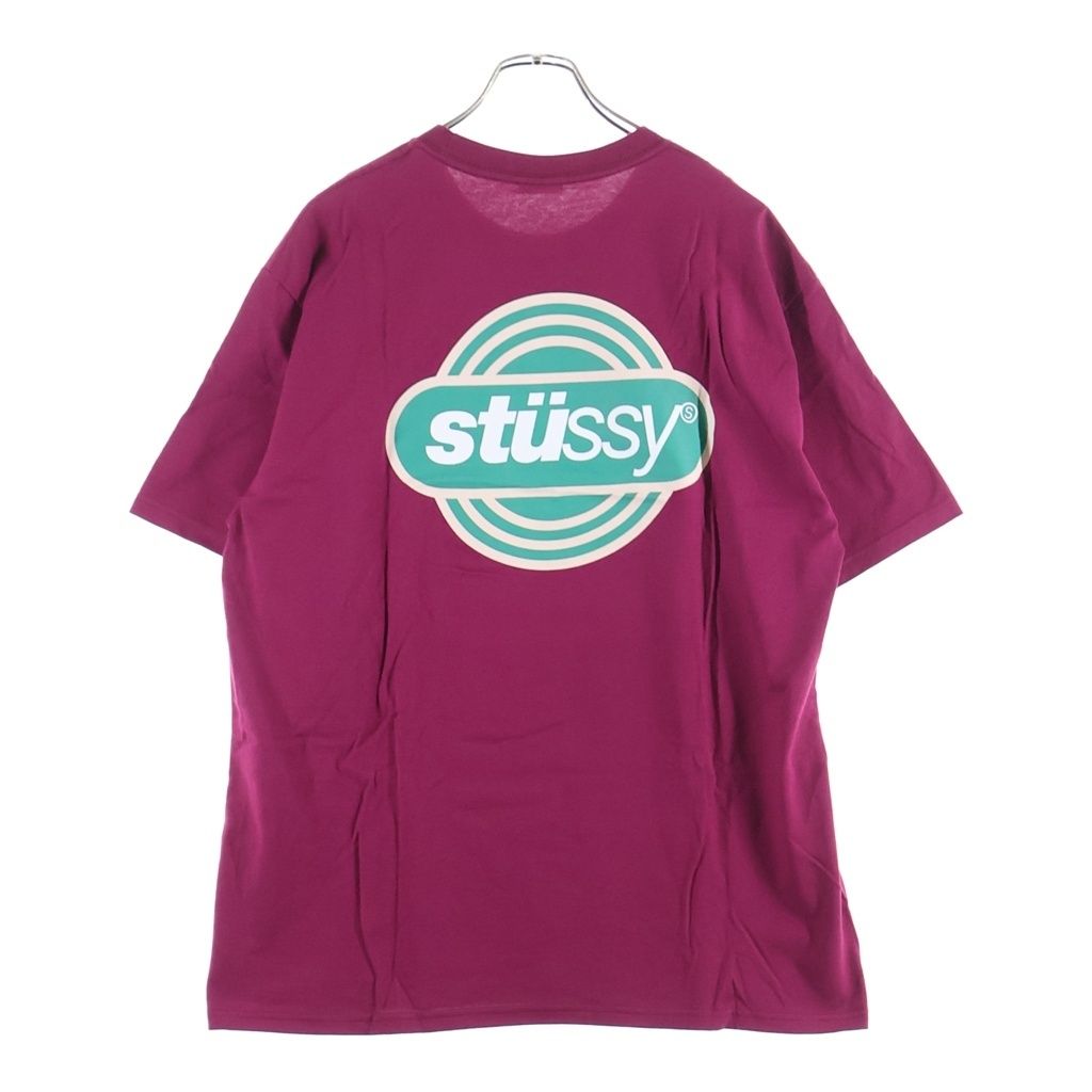 STUSSY (ステューシー) CIRCUIT TEE サーキット グラフィックプリント 半袖カットソー Tシャツ ワインレッド