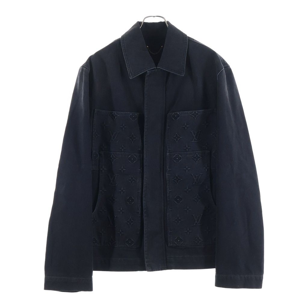 LOUIS VUITTON (ルイヴィトン) 24AW モノグラムエンボス ワークウェア ジップアップデニム トラッカージャケット ブラック RM242MQ CCU HRA50W