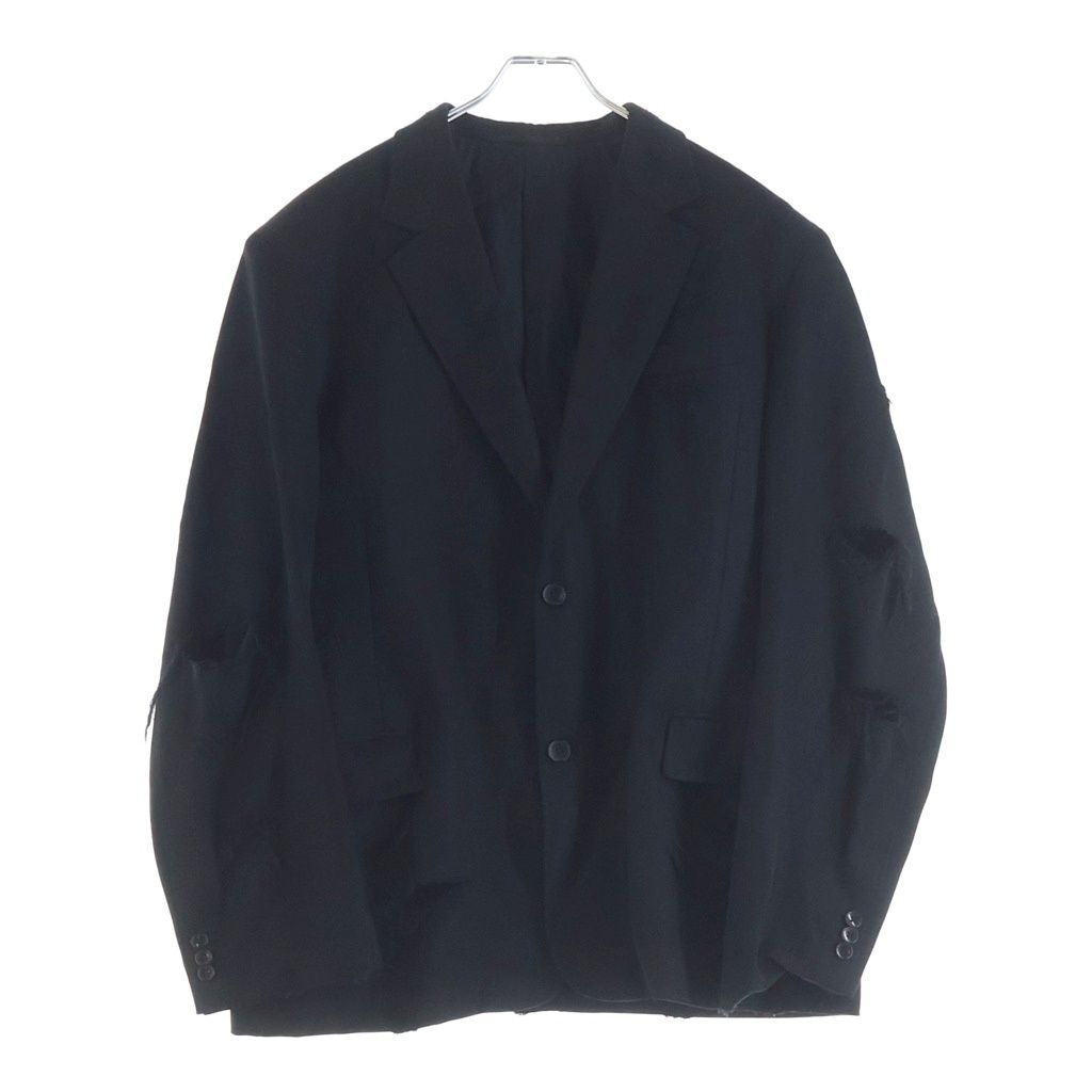 doublet ダブレット 23SS DESTROYED TAILORED デストロイドテーラード ダメージ加工 2Bテーラードジャケット ウール ブラック 23SS13JK52 doublet (ダブレット) 23SS DESTROYED TAILORED デストロイド