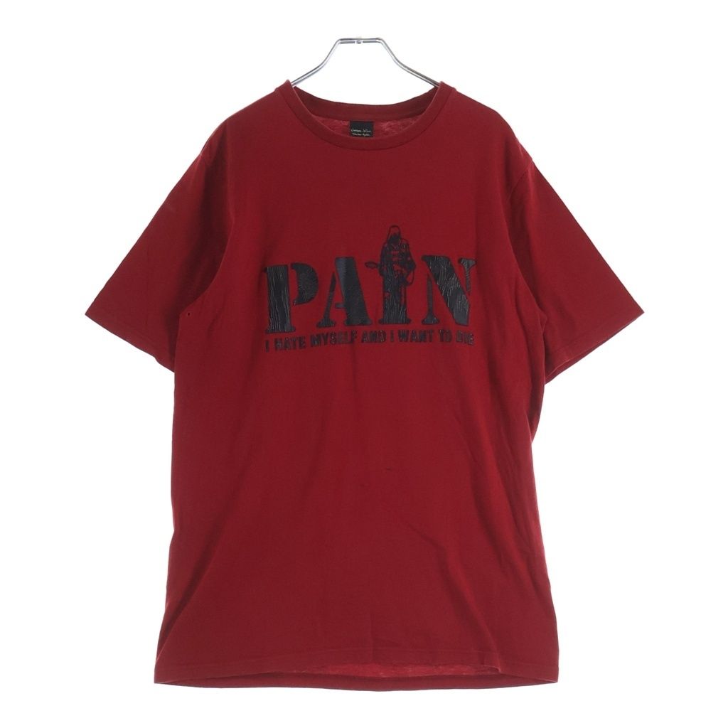 NUMBER (N)INE (ナンバーナイン) 03AW ARCHIVE KURT期 PAIN アーカイブ ペイン フロントロゴプリント クルーネック半袖Tシャツ カットソー レッド