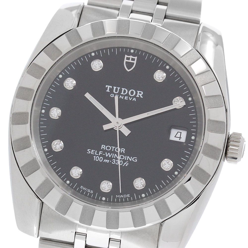 チュードル TUDOR 21010 クラシック デイト 10Pダイヤ 自動巻き メンズ