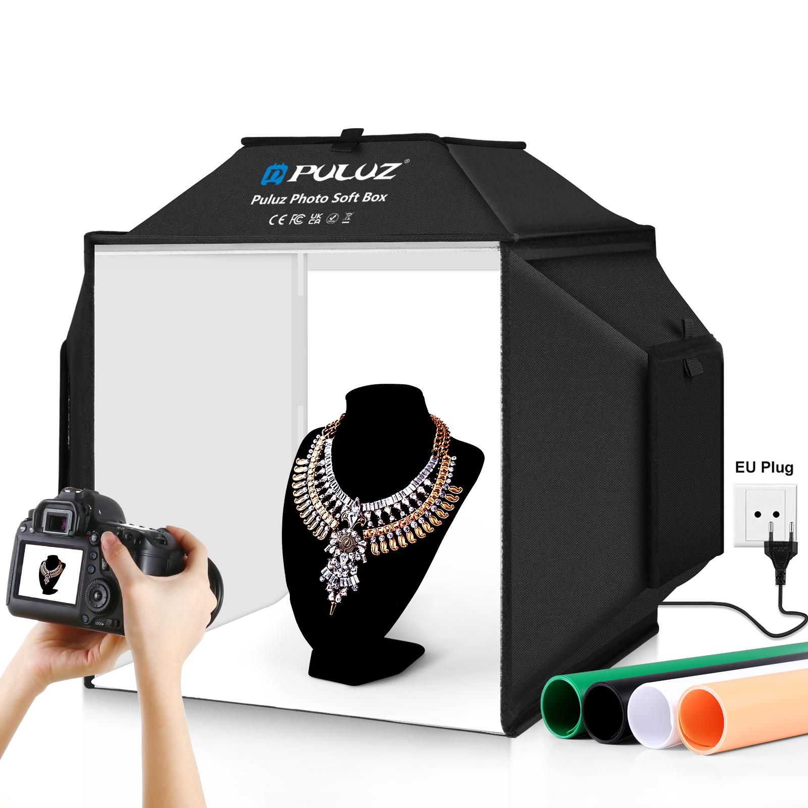 PULUZ 40センチ折りたたみスタジオ撮影テントソフトボックス LED照明キット